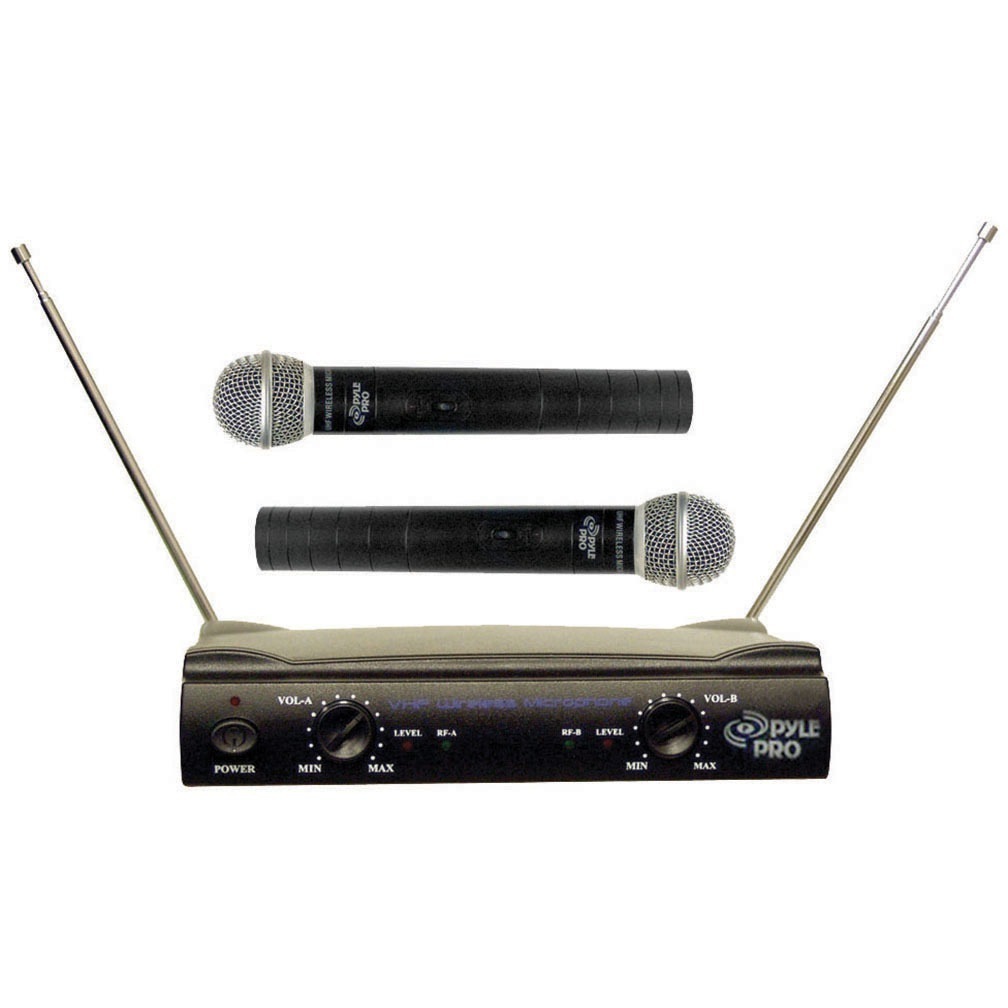 Pyle Pro Dual Microphone System Channel Vhf Professional Wireless Set