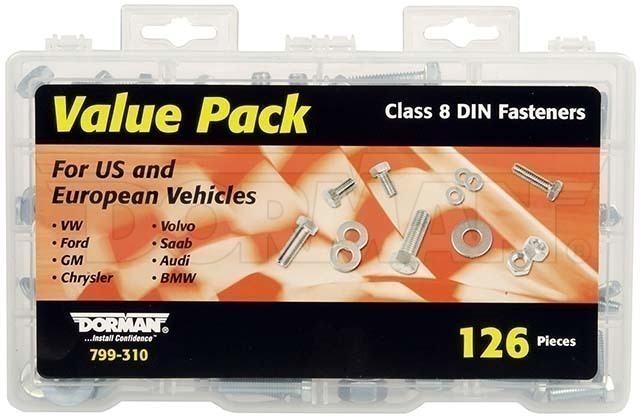 Dorman 799 310 Metric Class 8 Din Hardware Value Pack 16 Skus 126 Pieces 