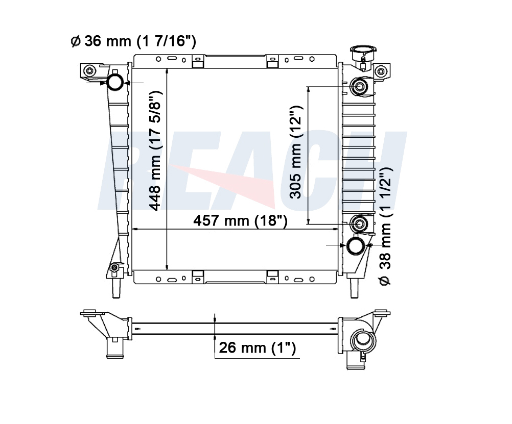 Reach 41-1062 Radiator - 1990 Ford Ranger