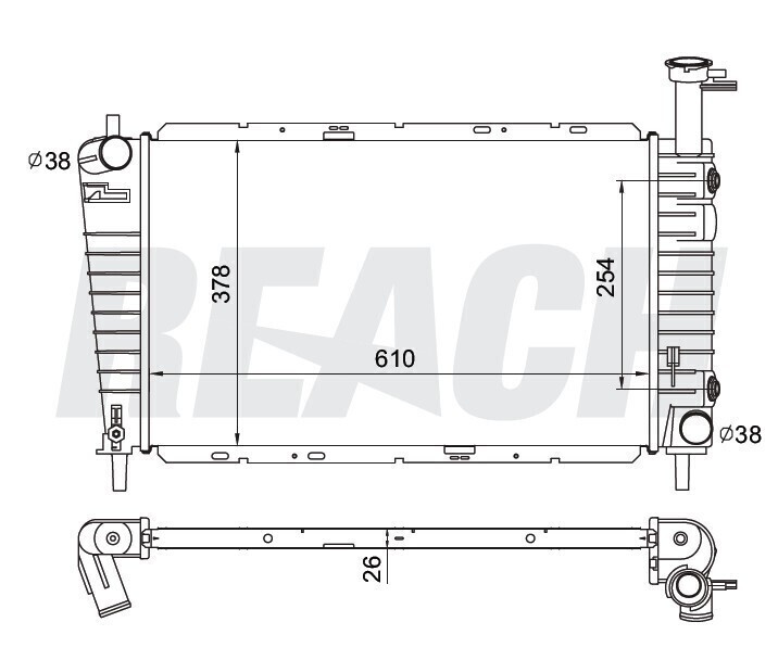 Reach 41-1094 Radiator - 1995 Mercury Sable