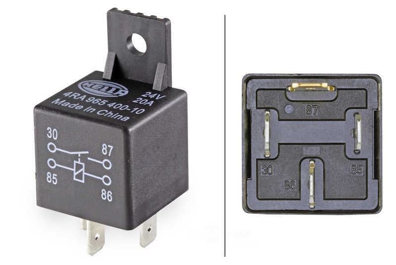 HELLA 965400101 12V, 4 Pin, Mini ISO Relay with Bracket, Multi