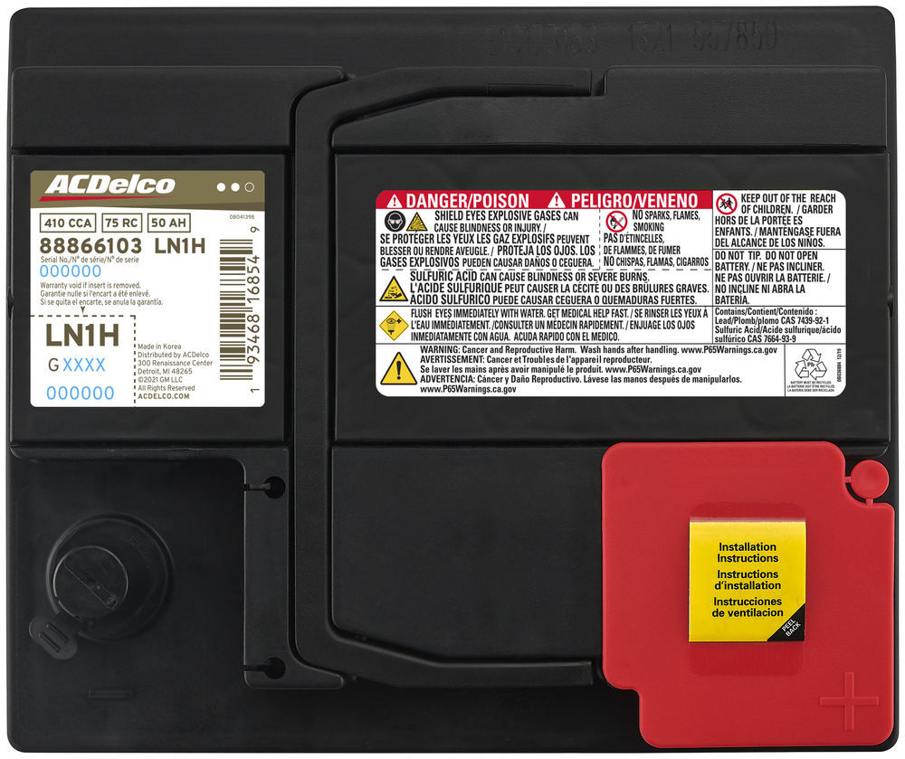 ACDelco LN1AGM Vehicle Battery For 14-22 Chevrolet Bolt EV Spark