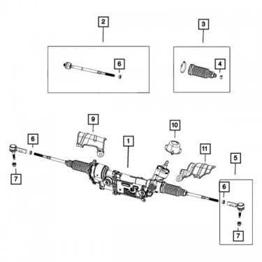 Mopar 68243433AE Rack and Pinion Assembly