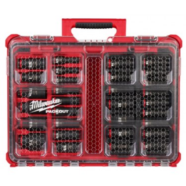 Milwaukee 49-66-6806 SHOCKWAVE Impact-Duty 1/2 in. Drive Metric and SAE  Deep Well Impact PACKOUT Socket Set (31-Piece)