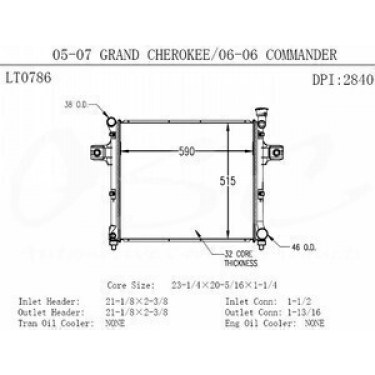  Radiator for Jeep Commander/Jeep Grand Cherokee 5.7L - 2005  2006 2007 2008 2009 2010 : Automotive